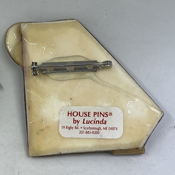 Vtg Acrylic House Pin Brooch By Lucinda Cats Lucite Whimsy Kitsch Set Of 2 - Picture 8 of 11